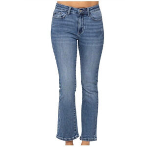 Judy Blue Mid Rise Demi Crop Bootcut Jeans Size 14W JB88249 Stretch Denim Modern